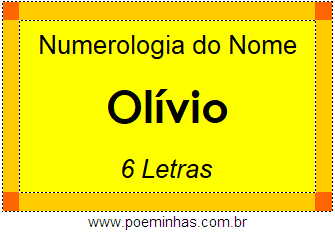 Numerologia do Nome Olívio