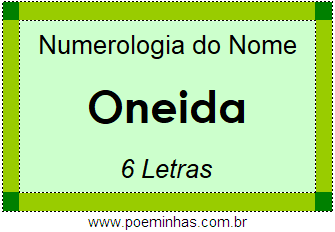 Numerologia do Nome Oneida