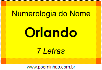 Numerologia do Nome Orlando