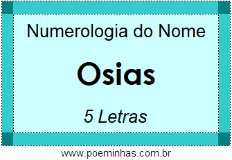 Numerologia do Nome Osias