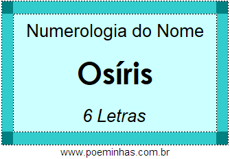 Numerologia do Nome Osíris