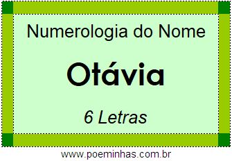 Numerologia do Nome Otávia