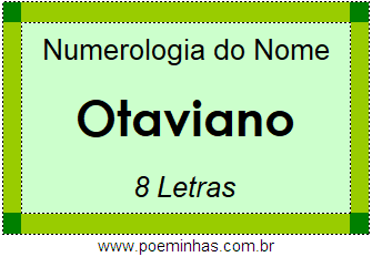 Numerologia do Nome Otaviano