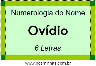 Numerologia do Nome Ovídio