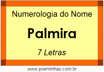 Numerologia do Nome Palmira