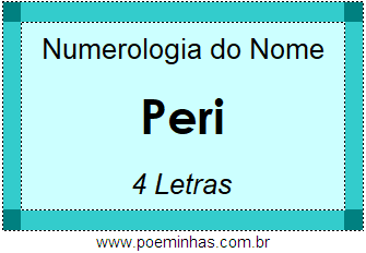 Numerologia do Nome Peri