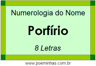 Numerologia do Nome Porfírio