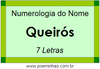 Numerologia do Nome Queirós