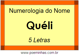 Numerologia do Nome Quéli