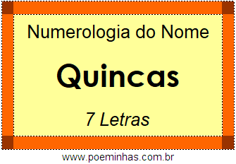 Numerologia do Nome Quincas