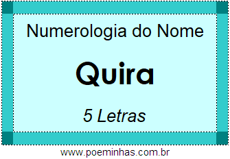 Numerologia do Nome Quira