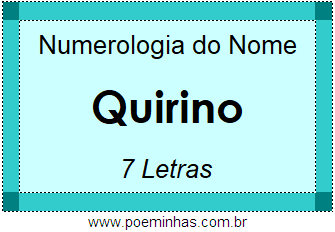 Numerologia do Nome Quirino