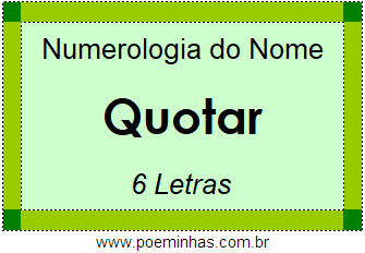 Numerologia do Nome Quotar