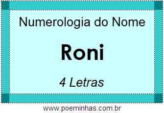 Numerologia do Nome Roni