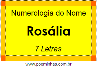 Numerologia do Nome Rosália