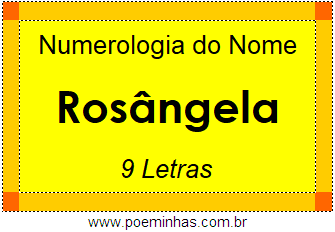 Numerologia do Nome Rosângela