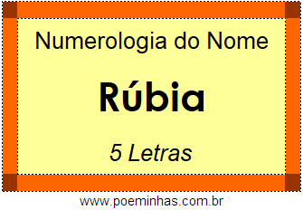 Numerologia do Nome Rúbia