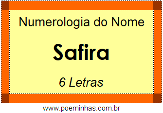 Numerologia do Nome Safira