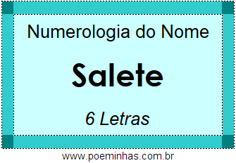 Numerologia do Nome Salete