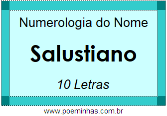 Numerologia do Nome Salustiano