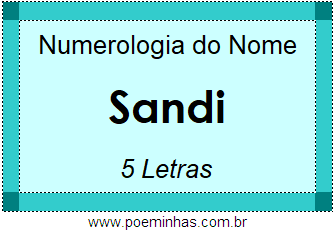 Numerologia do Nome Sandi