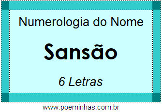 Numerologia do Nome Sansão