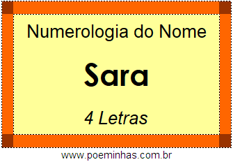Numerologia do Nome Sara