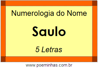 Numerologia do Nome Saulo