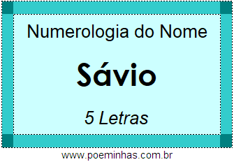 Numerologia do Nome Sávio