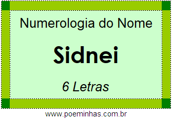 Numerologia do Nome Sidnei