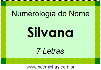 Numerologia do Nome Silvana
