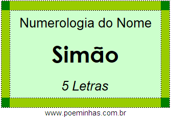 Numerologia do Nome Simão