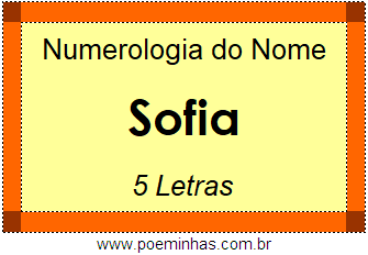 Numerologia do Nome Sofia