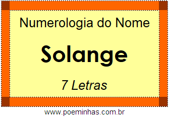 Numerologia do Nome Solange