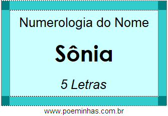 Numerologia do Nome Sônia