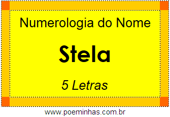 Numerologia do Nome Stela