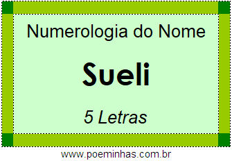 Numerologia do Nome Sueli