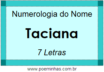 Numerologia do Nome Taciana