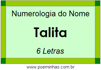 Numerologia do Nome Talita