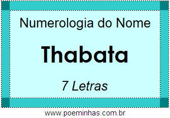 Numerologia do Nome Thabata