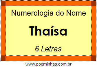 Numerologia do Nome Thaísa