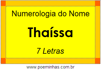 Numerologia do Nome Thaíssa