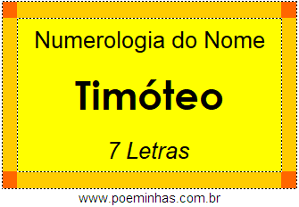 Numerologia do Nome Timóteo