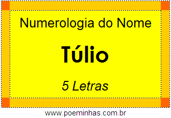 Numerologia do Nome Túlio