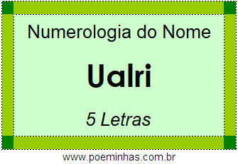 Numerologia do Nome Ualri