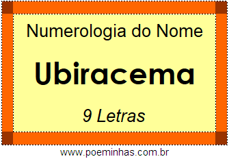 Numerologia do Nome Ubiracema