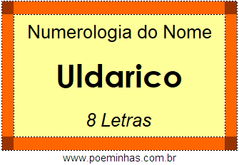 Numerologia do Nome Uldarico