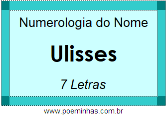 Numerologia do Nome Ulisses