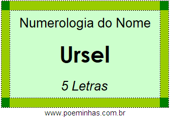 Numerologia do Nome Ursel