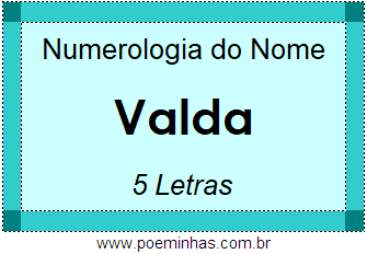 Numerologia do Nome Valda